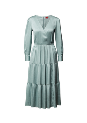 ROBE LONGUE À VOLANTS VERTE