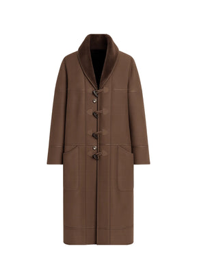 Brauner Wildleder-Maximantel