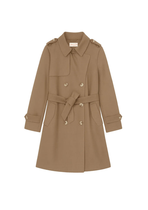 FAUX SUEDE TRENCH-COAT