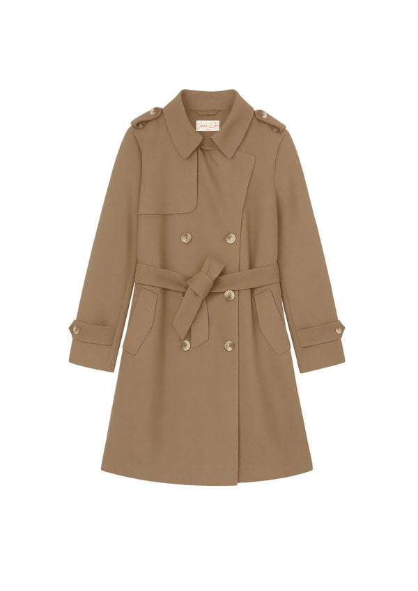 FAUX SUEDE TRENCH-COAT