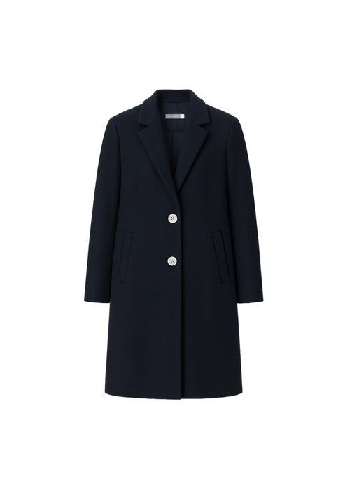 NAVY LUXE BOYFRIEND COAT