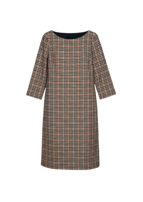 ROBE À CARREAUX CAMEL