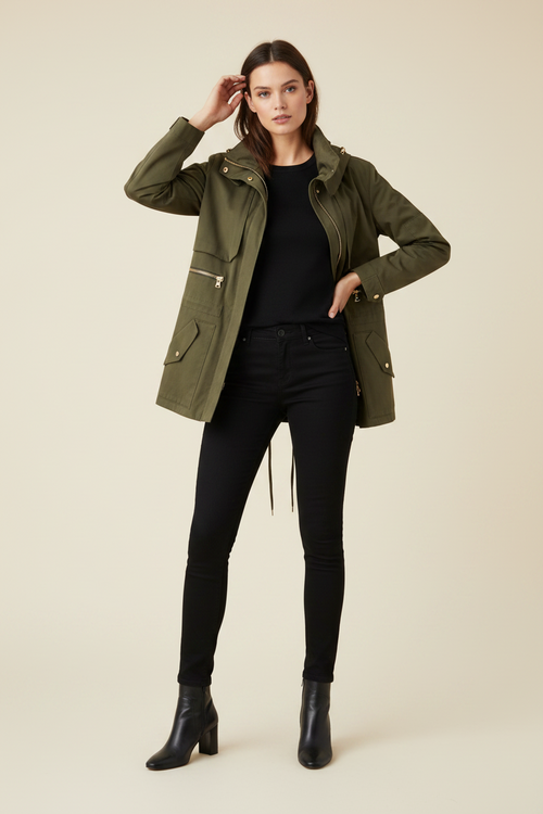 DARK GREEN UTILITY JACKET