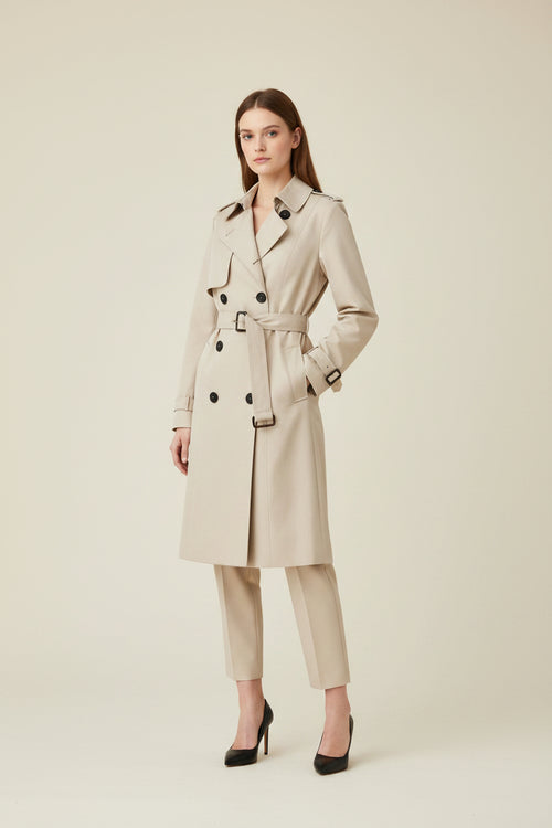 Beige Trenchcoat mit Gürtel