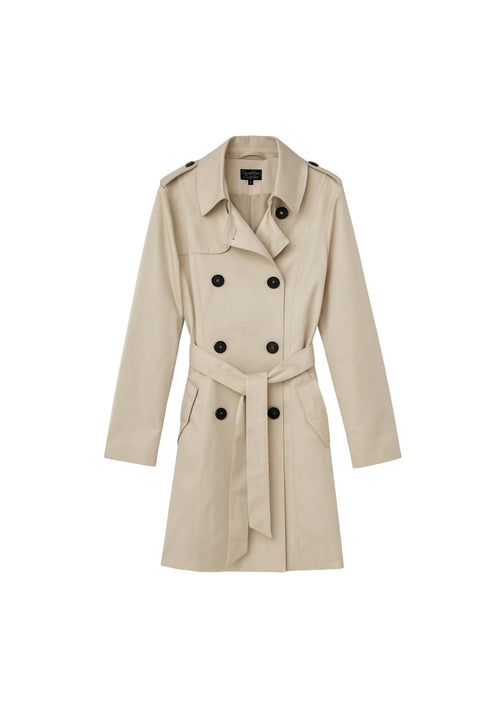 BEIGE TRENCH COAT WITH BELT