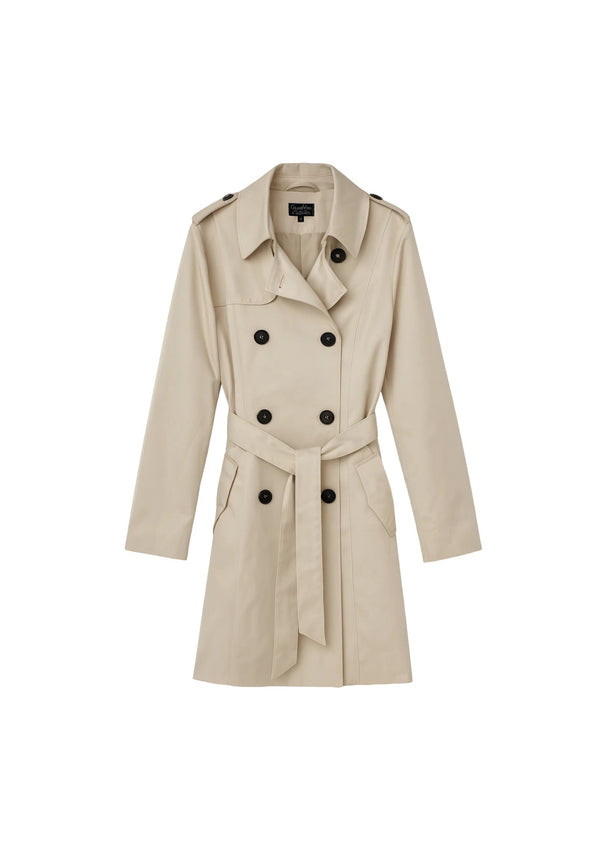 BEIGE TRENCH COAT WITH BELT