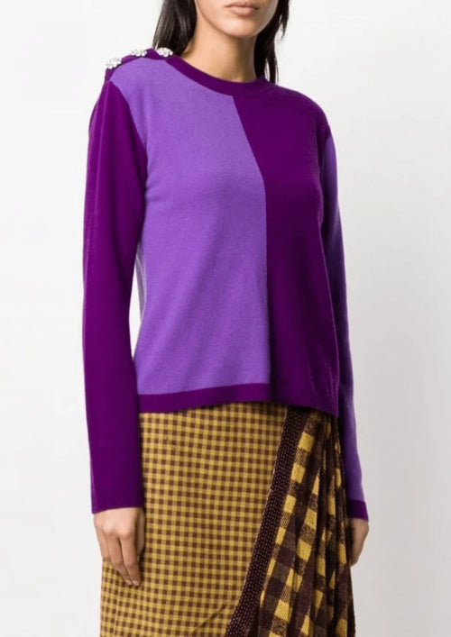 Color Block Cashmere Purple Pumper