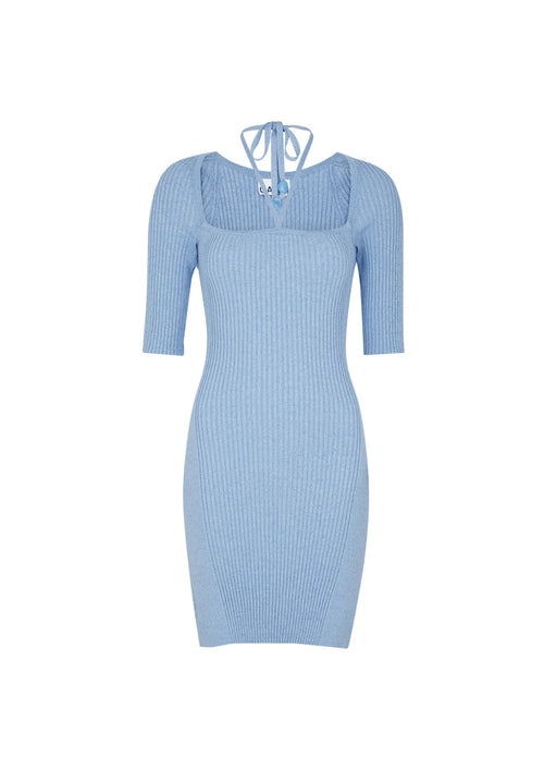 RIBBED-KNIT MINI DRESS