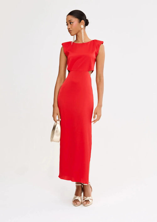 RED NAZARÉ MIDI DRESS