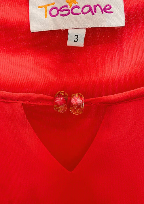 RED RUFFLED DRESS