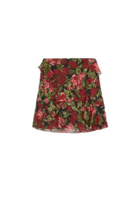 FLORAL RUFFLED MINI SKIRT