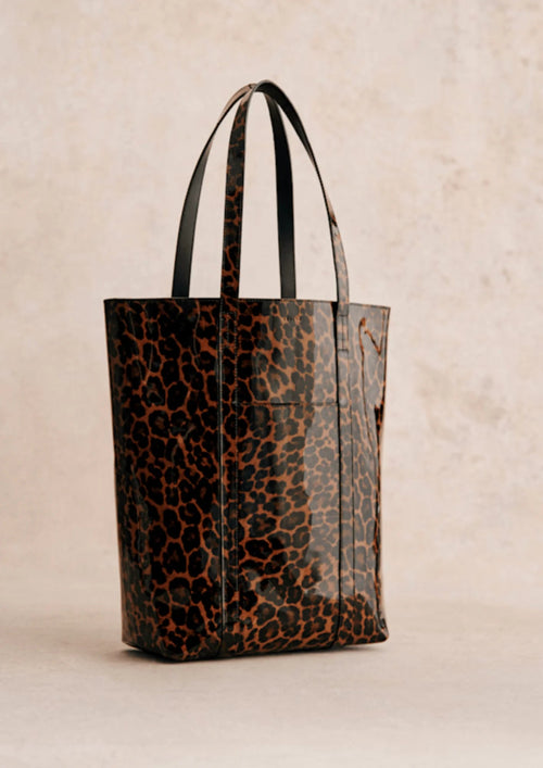 VINYL LEOPARD TOTE BAG