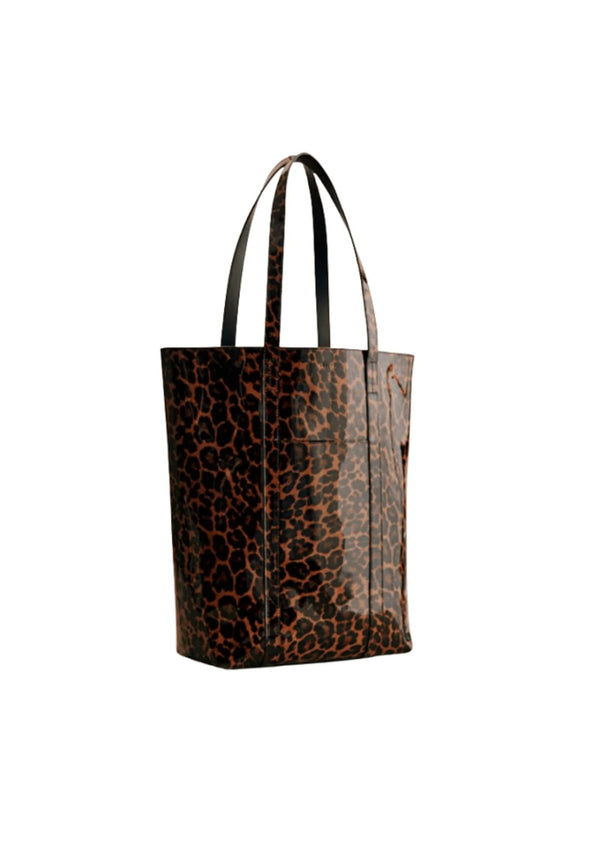VINYL LEOPARD TOTE BAG
