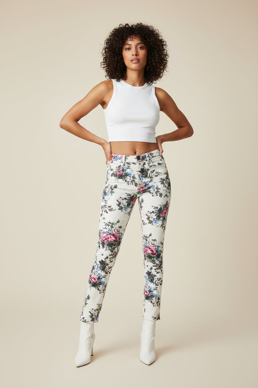 BEIGE FLORAL POLETTE JEANS