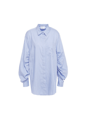 Chemise à serre à rayures bleu clair