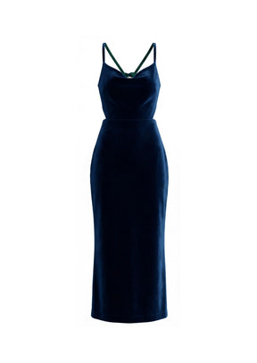 TURQUOISE VELVET GINEBRA DRESS