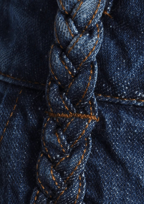 HIGH WAISTED FLARED DENIM-HOSE