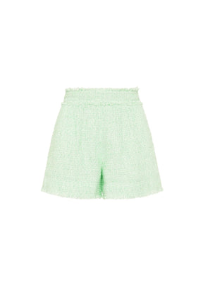 GREEN EMMELINE TWEED SHORTS