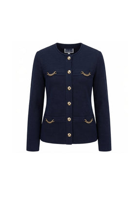 DARK BLUE WOOL CARDIGAN