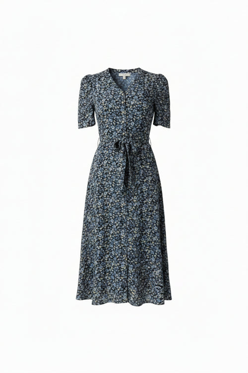 ROBE MATHILDE FLEURIE BLEUE