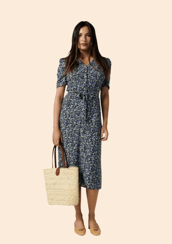 BLUE FLORAL MATHILDE DRESS