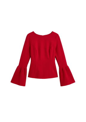 RED BELL SLEEVE TOP