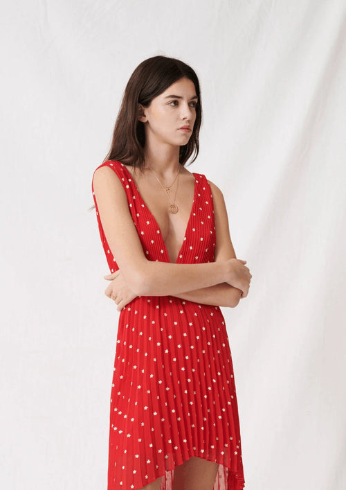 RED RELINA FLORAL DRESS