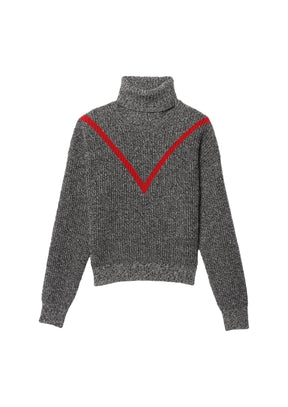 TURTLENECK JUMPER WITH RED STRIPE