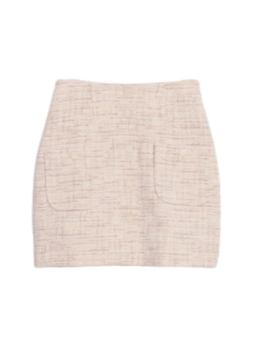 PASTEL PINK TWEED MINI SKIRT