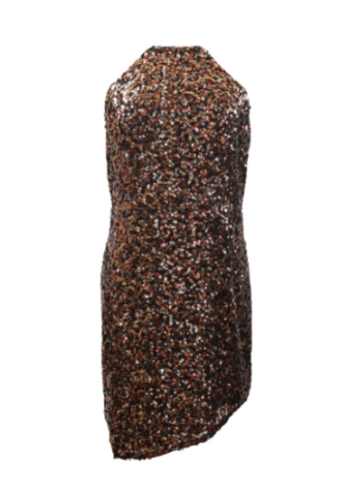 MAUVE SEQUINED MINI DRESS