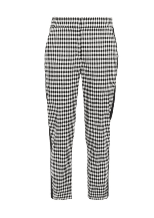 Slim Fit Hose mit geprüftem Muster