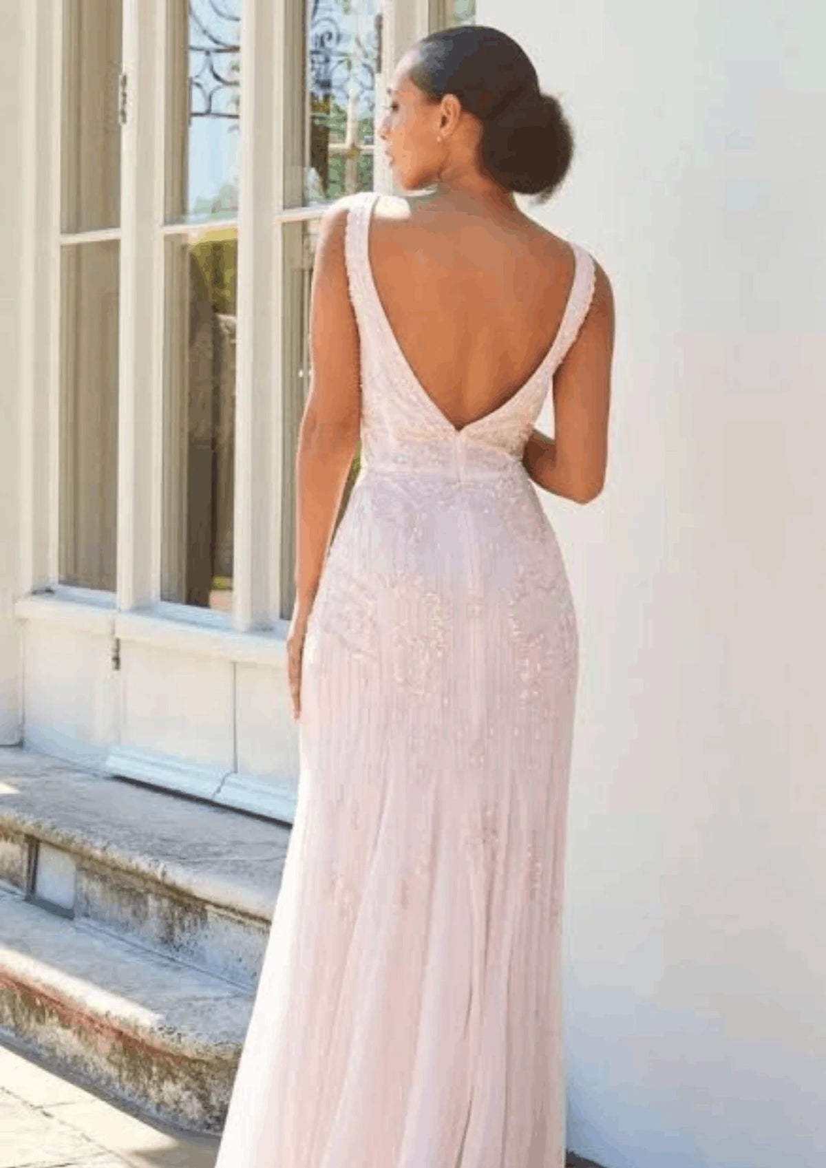 PINK GRACEY EMBELLISHED MAXI DRESS