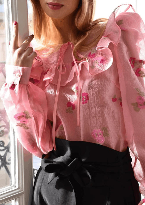 PINK RINDA FLORAL BLOUSE