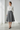 GREY WOOL HIGH-WAIST MIDI SKIRT