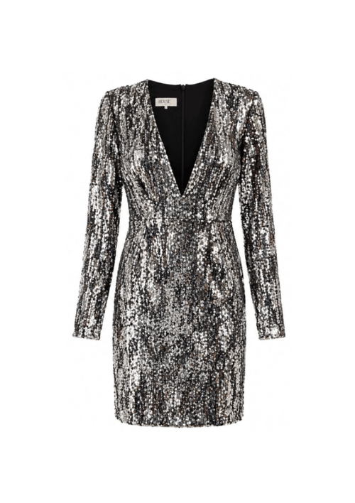 SILVER ROBINA SEQUINED DRESS