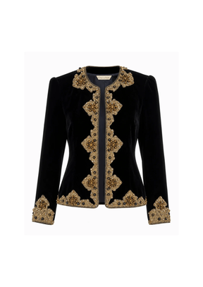 BURGUNDER SAMT-OPEN BLAZER