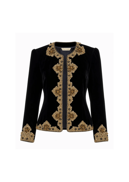 BURGUNDER SAMT-OPEN BLAZER