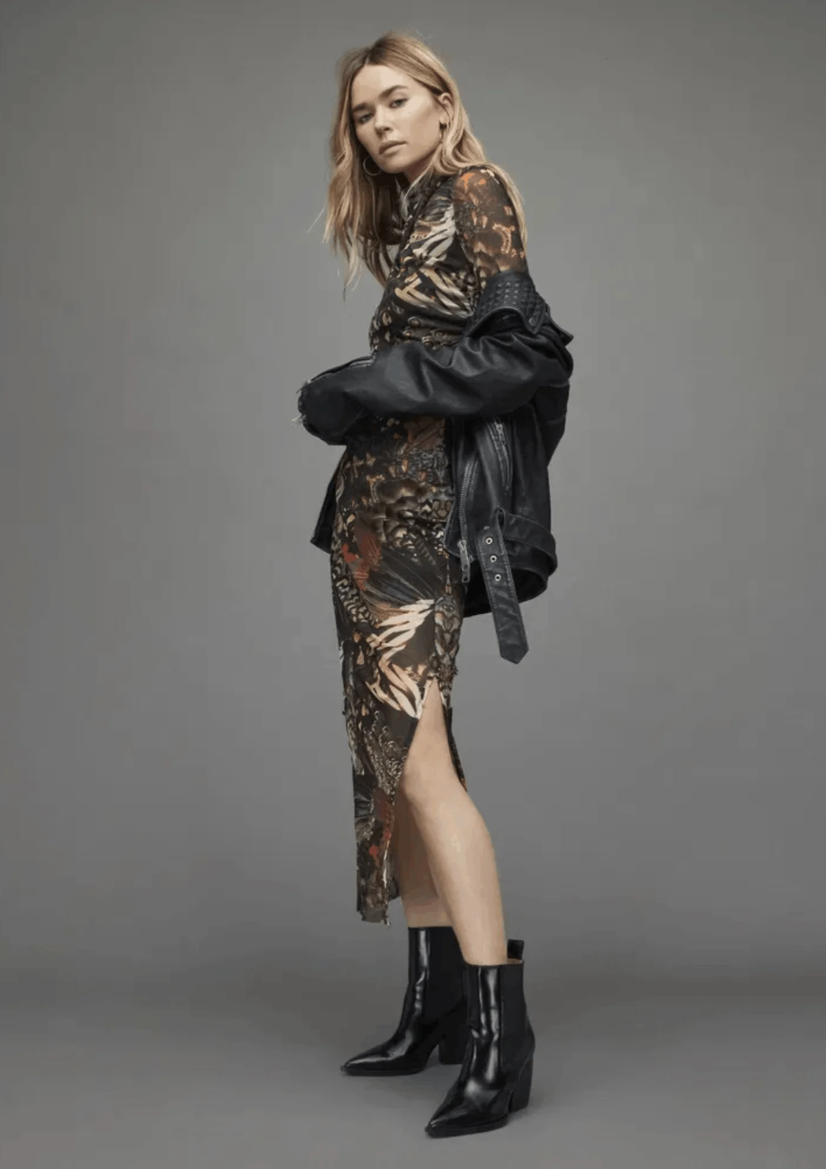 TIA GENE BUTTERFLY MESH DRESS
