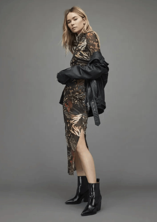 TIA GENE BUTTERFLY MESH DRESS