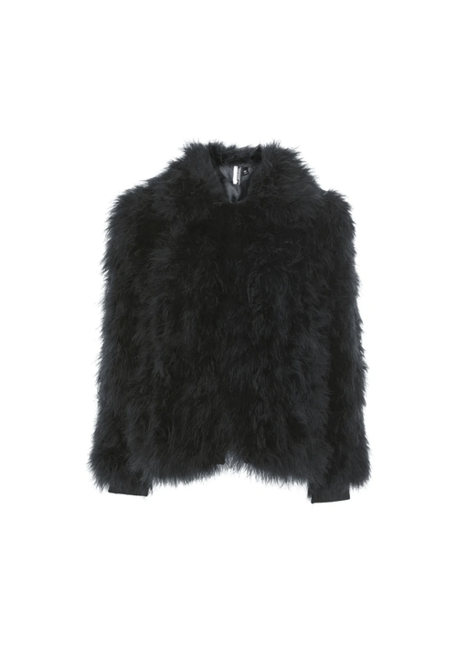 SCHWARZE TRUTHAHNFEDERJACKE
