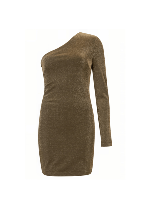DARI ASYMMETRIC METALLIC MINI DRESS