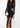 BLACK CUT-OUT LACE MIDI DRESS