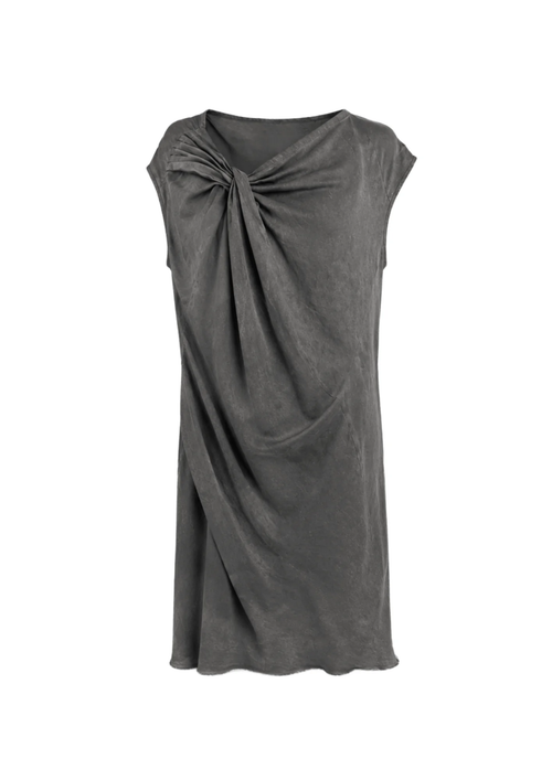 RAW-EDGE DRAPED DRESS