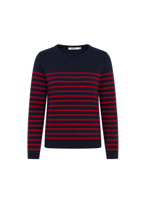BLAU-ROT GESTREIFTER PULLOVER