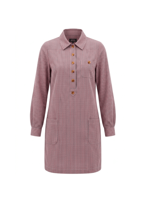 STRIPED POPOVER SHIRT-DRESS