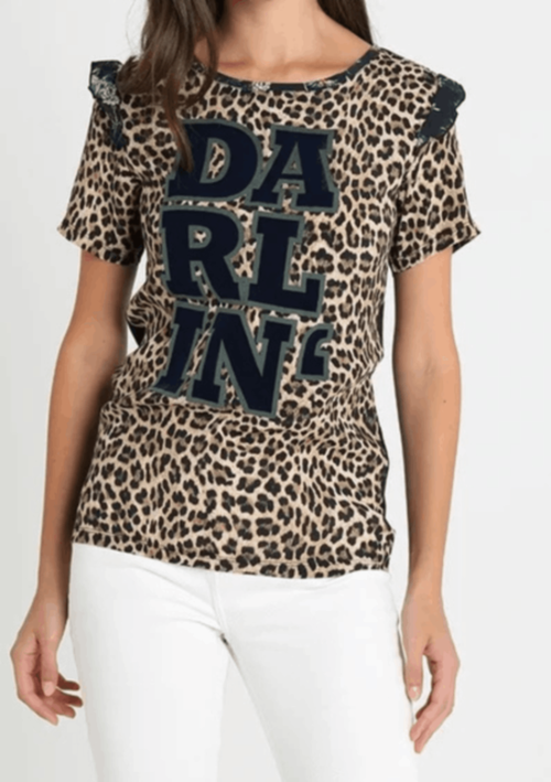 T-SHIRT DARLIN MIT LEOPARDENMUSTER