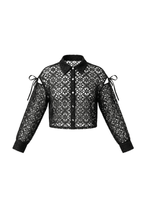 HAUT COURT EN DENTELLE NOIRE