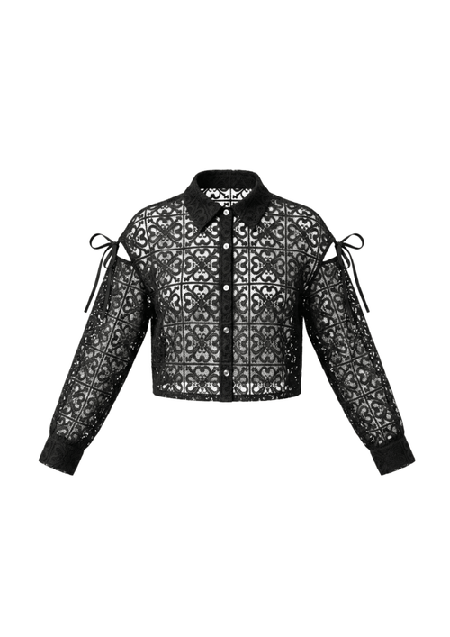 HAUT COURT NOIR EN DENTELLE