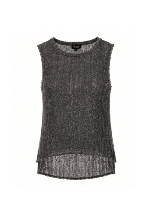 METALLIC OPEN-KNIT TANK TOP