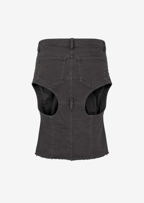 BLACK UPCYCLED BIKER VEST
